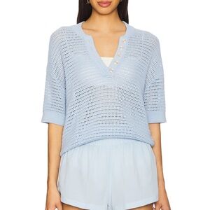 Varley Callie Knit Top in Cashmere Blue